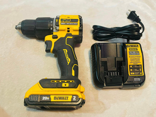 DEWALT ATOMIC 20V 1/2 in. Brushless Compact Hammer Drill with Battery and Charger