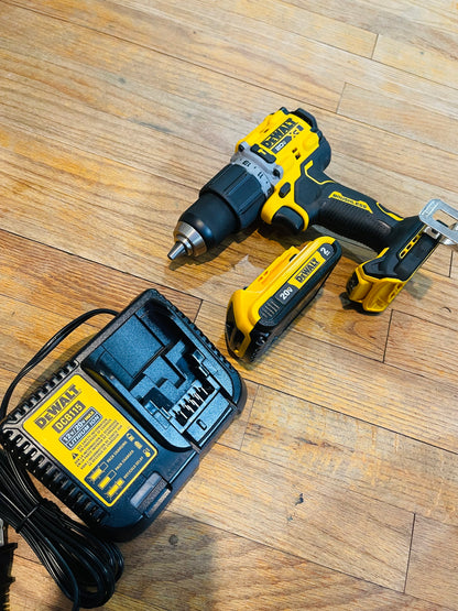 DEWALT 20-Volt Compact 1/2 in. Hammer Drill with 2.0 Ah Battery and Charger